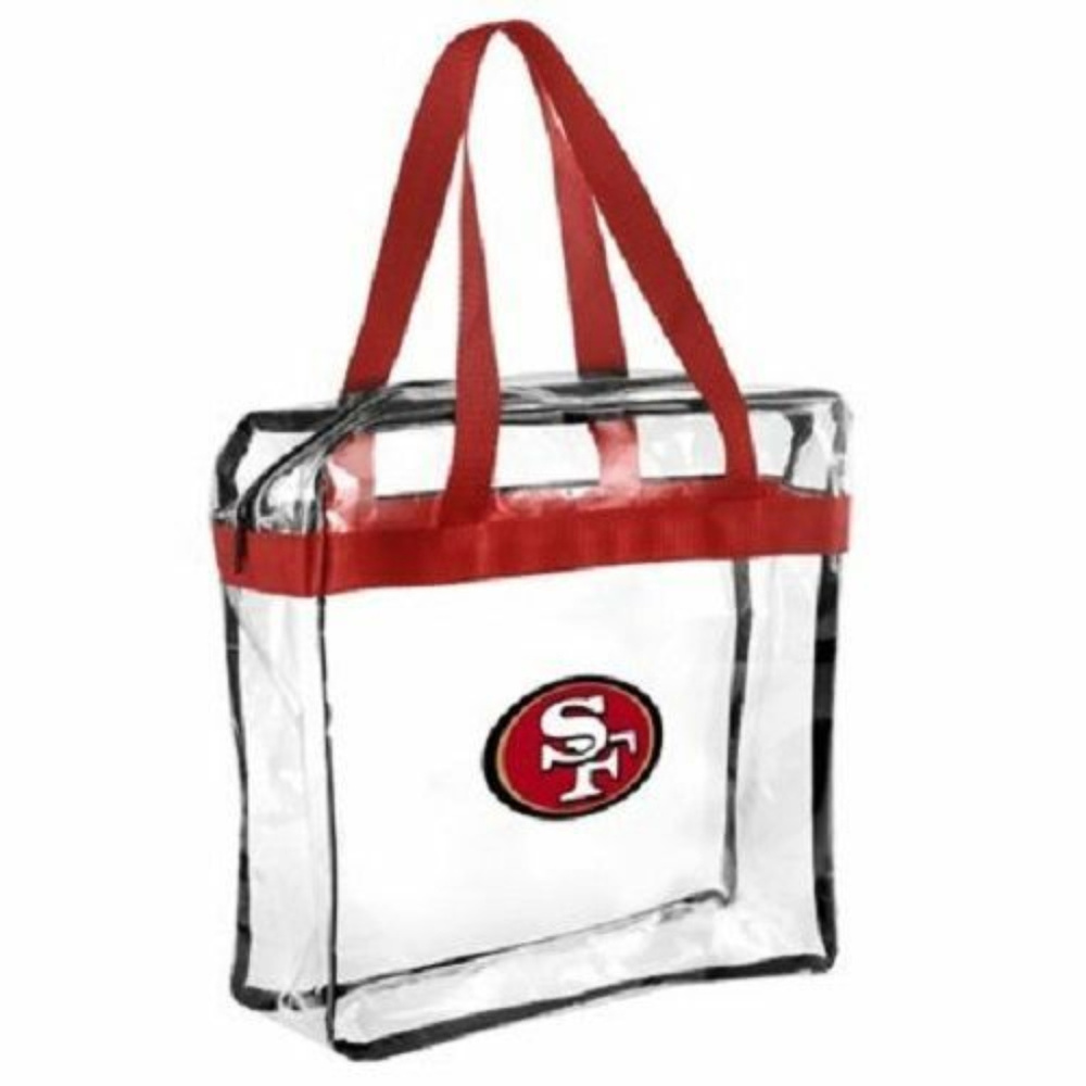 San Francisco 49ers Clear Plastic Zipper Tote Bag